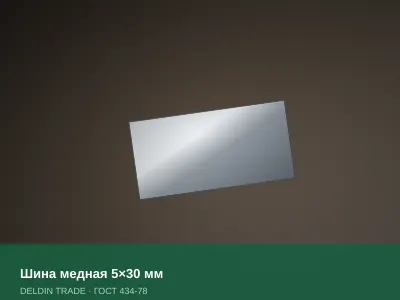 Шина медная 5×30 мм — металлопрокат DELDIN TRADE